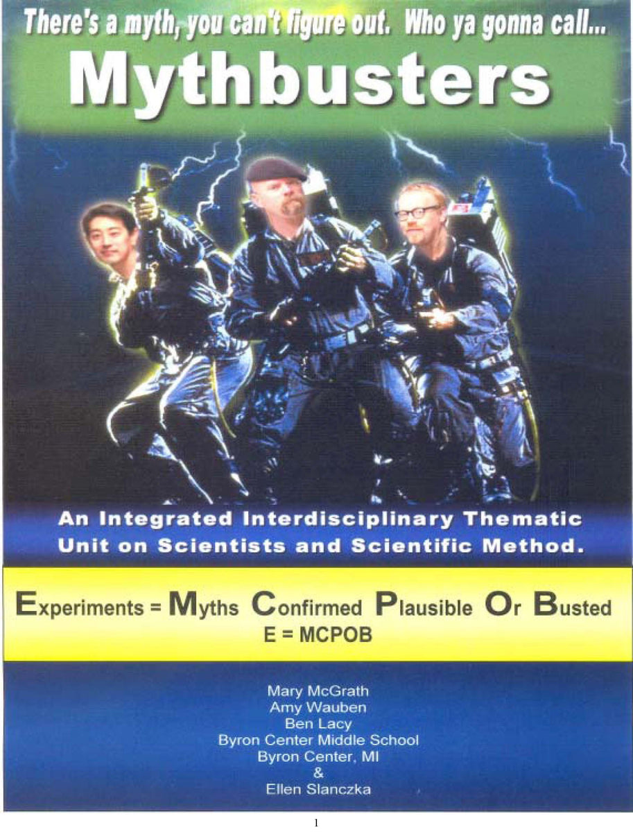 Mythbusters-An integrated interdisciplinary thematic unit on scientist ...